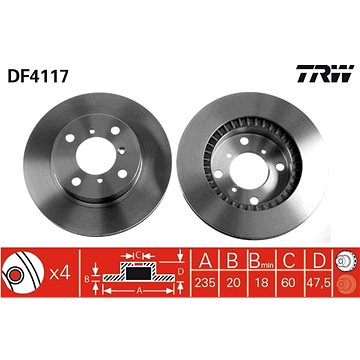 TRW Brzdový kotúč DF4117 sada 2 ks