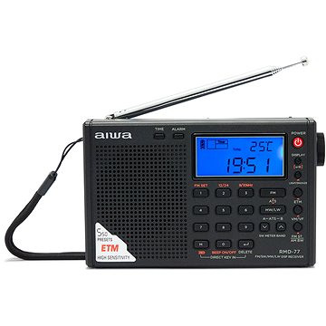 AIWA Rádio so slúchadlami do uší RMD-77