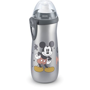 NUK fľaša Sports Cup, 450 ml – Mickey, sivá - Detská fľaša na pitie