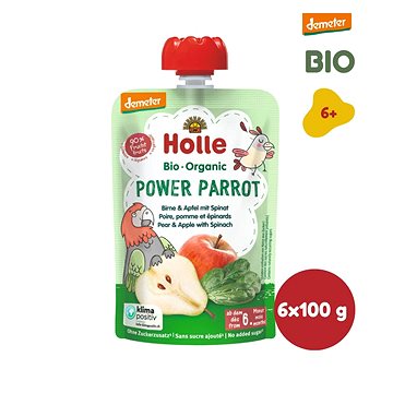 Holle Power Parrot – Bio pyré hruška, jablko a špenát 6 ks - Príkrm