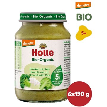 HOLLE BIO Brokolica s celozrnnou ryžou 6× 190 g - Príkrm