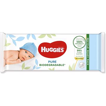 HUGGIES Pure Biodegradable 56 ks - Detské vlhčené obrúsky