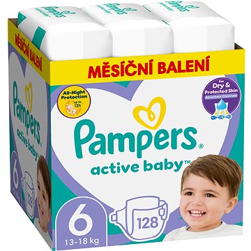 PAMPERS Active Baby veľkosť 6, Monthly Pack 128 ks