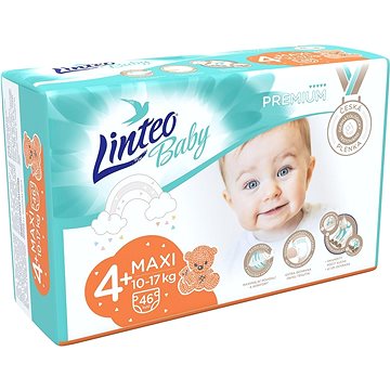 LINTEO Baby Prémium  MAXI+ (10 – 17 kg) 46 ks