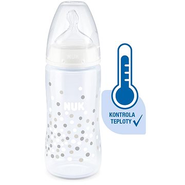 NUK FC+ Fľaša s kontrolou teploty 300 ml – biela - Dojčenská fľaša