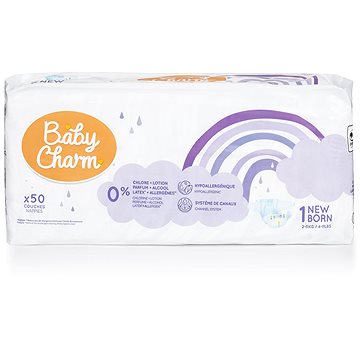 BABY CHARM Super Dry Flex veľkosť 1 Newborn, 2 – 5 kg (50 ks)