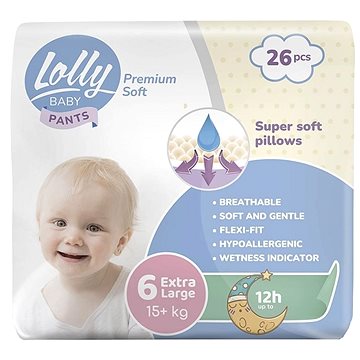 LOLLY BABY Pants Premium soft Extra Large veľkosť 6 (26 ks)