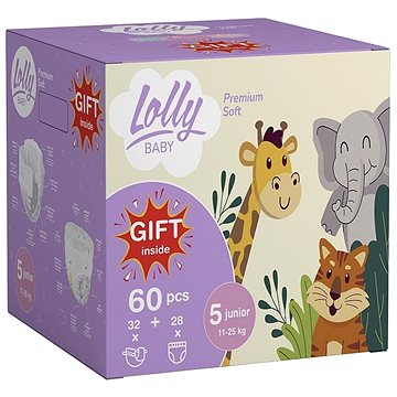 LOLLY BABY Súprava Premium soft Junior veľkosť 5 (60 ks)