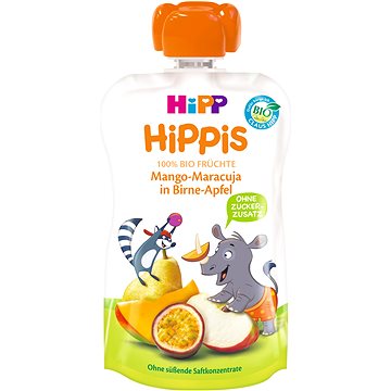 HiPP BIO 100% ovocie Hruška-Jablko-Mango-Marakuja 100 g - Príkrm