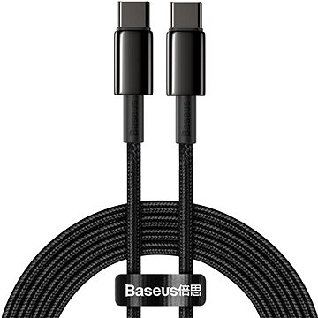 Baseus Tungsten Gold Fast Charging Data Cable Type-C (USB-C) 100 W 2 m Black - Dátový kábel