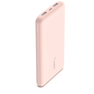 Belkin Boost Charge 10000 mAh + USB-C 15 W – Dual USB-A – 15 cm USB-A to C Cable, Pink