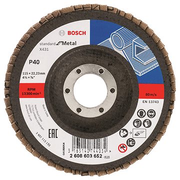 BOSCH Lamelový brúsny kotúč X431, Štandard for Metal 2.608.603.652