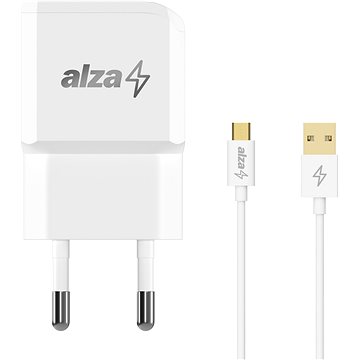 AlzaPower Smart Charger 2.1A biela + Core Micro USB 1m biely