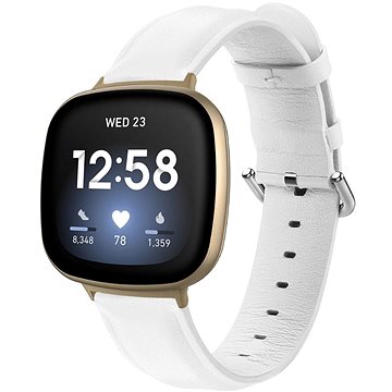 BStrap Leather Lux na Fitbit Versa 3, white