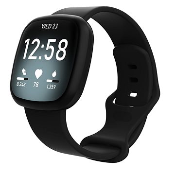 BStrap Silicone na Fitbit Versa 3 black, veľkosť L