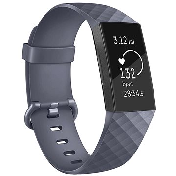 BStrap Silicone Diamond na Fitbit Charge 3/4 dark gray, veľkosť S