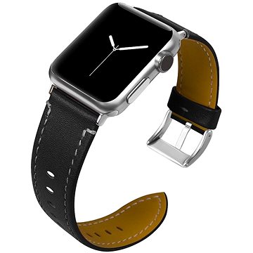 BStrap Leather Italy na Apple Watch 42 mm/44 mm/45 mm, Black