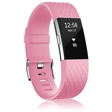 BStrap Silicone Diamond na Fitbit Charge 2 pink, veľkosť S