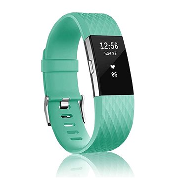 BStrap Silicone Diamond na Fitbit Charge 2 teal, veľkosť S