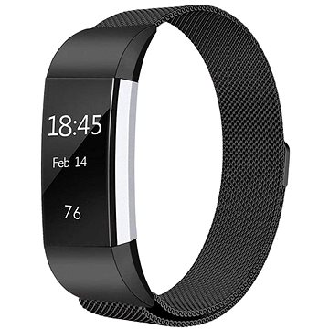 BStrap Milanese na Fitbit Charge 2 black, veľkosť M