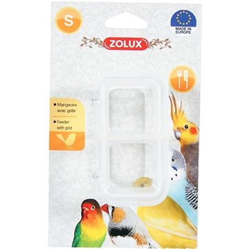 Zolux Kŕmidlo pre vtáky plastové s deliacou mriežkou 9 cm