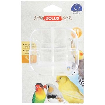 Zolux Kŕmidlo transparentné pre vtáky s bidlom