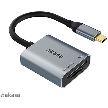 AKASA SD a microSD USB C čítačka kariet/AK-CR-10BK