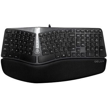 DELUX GM901U Wired Ergonomic, tmavo sivá – US