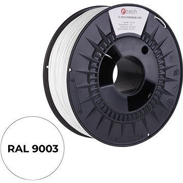 C-TECH filament PREMIUM LINE ABS dopravná biela RAL9003