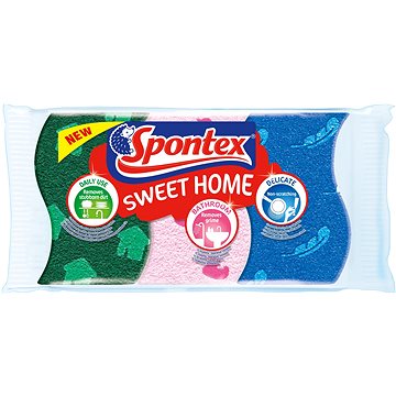 SPONTEX Sweet Home, viskózna hubka, 3 ks - Hubka na riad