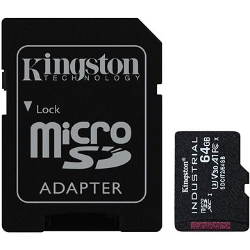 Kingston MicroSDXC 64 GB Industrial + SD adaptér