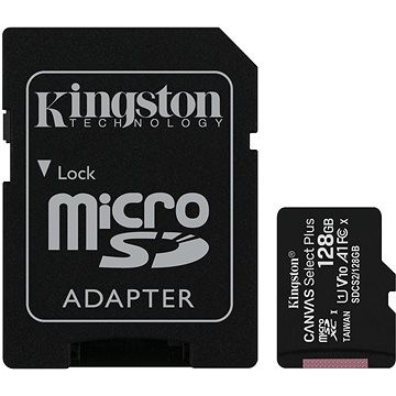 Kingston Canvas Select Plus micro SDXC 128GB Class 10 UHS-I + SD adaptér