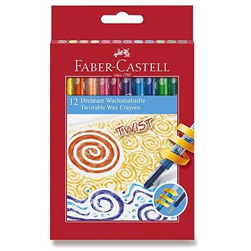 FABER-CASTELL Twist v plastovom tele, 12 farieb