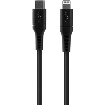 FIXED Cable USB-C/Lightning a podporou PD 1.2 m certifikácia MFi Liquid silicone čierny