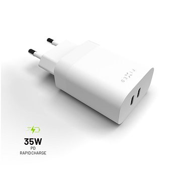 FIXED PD Rapid Charge s 2× USB-C výstupom a podporou Power Delivery 3.0 35 W biela