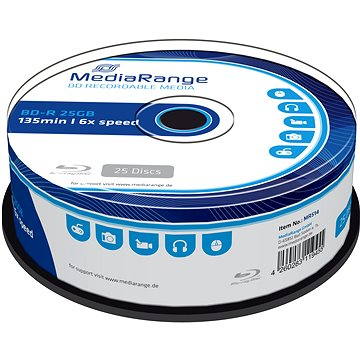 MediaRange BD-R (HTL) 25 GB, 25 ks cakebox