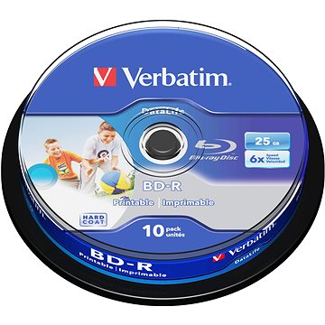 Verbatim BD-R SL 25GB Printable, 10ks CakeBox