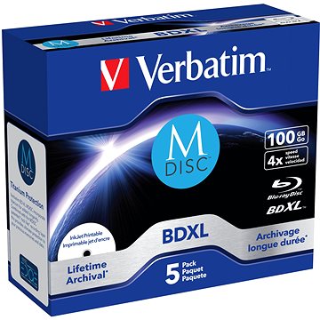 VERBATIM M-DISC BDXL 100 GB PRINTABLE 5pck/BAL Jewel Case