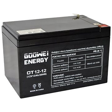 GOOWEI ENERGY Bezúdržbový olovený akumulátor OT12-12, 12 V, 12 Ah