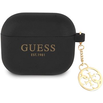 Guess 4G Charms Silikónové Puzdro na Apple Airpods 3 Black