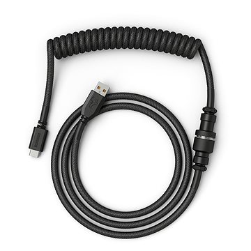 Glorious PC Gaming Race Coiled Cable Phantom Black, USB-C to USB-A  – 1,37 m