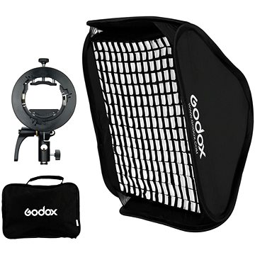 Godox Quick softbox s voštinou 60 × 60 a držiakom S2 na speedlite blesk