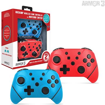 Armor3 NuChamp Wireless Controller Pack for Nintendo Switch (2 in 1) (Blue, Red)