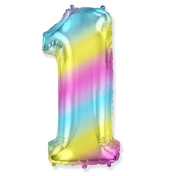 Balón fóliový číslica dúhová – rainbow – 102 cm – 1