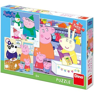 Peppa Pig: Veselé popoludnie 3× 55 Puzzle