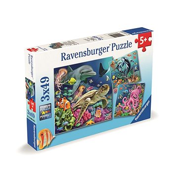 Ravensburger 120008590 Život pod vodou 3 × 49 dielikov