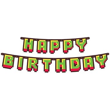 Girlanda – happy birthday –  narodeniny – minecraft – 160 cm