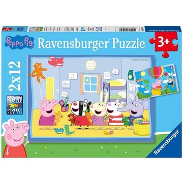 Ravensburger puzzle 055746 Prasiatko Peppa: Peppino dobrodružstvo 2× 12 dielikov