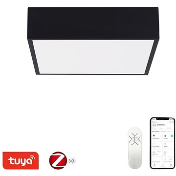 IMMAX NEO CANTO SLIM Smart stropné svietidlo, 28 × 28 × 7 cm, 22 W, 1610 lm, čierne, Zigbee 3.0