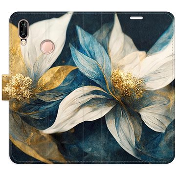 iSaprio flip puzdro Gold Flowers pre Huawei P20 Lite